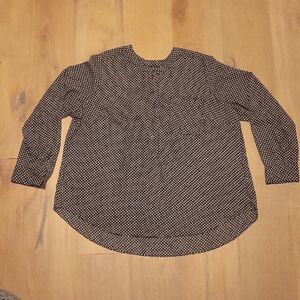 Lane Bryant Black Three-Quarter Button Down Long Sleeved Top Plus 18/20